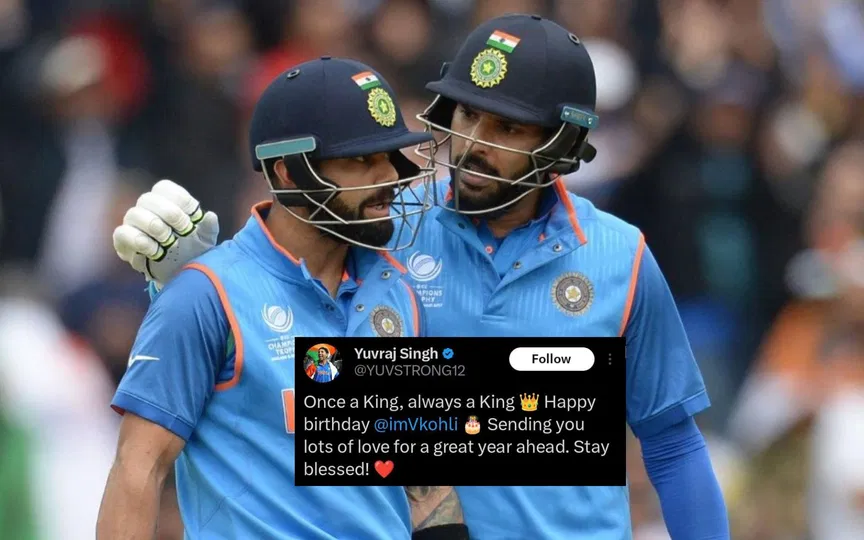 “Once a King, always a King”: Yuvraj Singh shares a special birthday tribute for Virat Kohli
